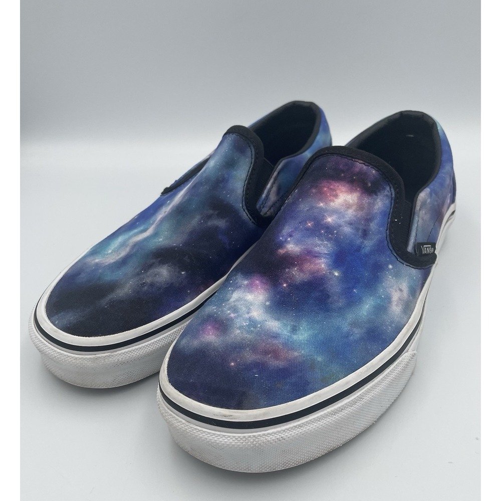 VANS Classic Slip-on Sneakers US M 6.5 W 8 Galaxy Blue Canvas Skater Shoes Space